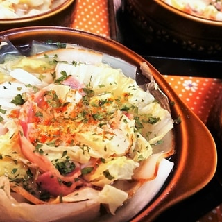 レンチン【白菜とベーコンのミルフィーユスープ仕立】